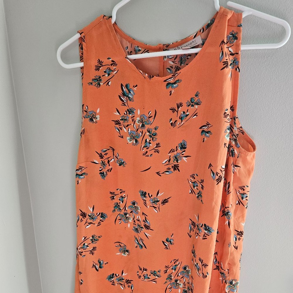 floral top with button back